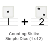 Counting Skills - Simple Dice (1 of 2) Printable Worksheet