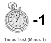 Timed Test (minus 1) Printable Worksheet