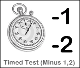 Timed Test (minus 1 and 2) Printable Worksheet