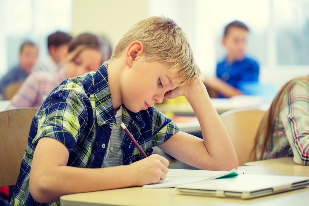 Child feeling bored at school